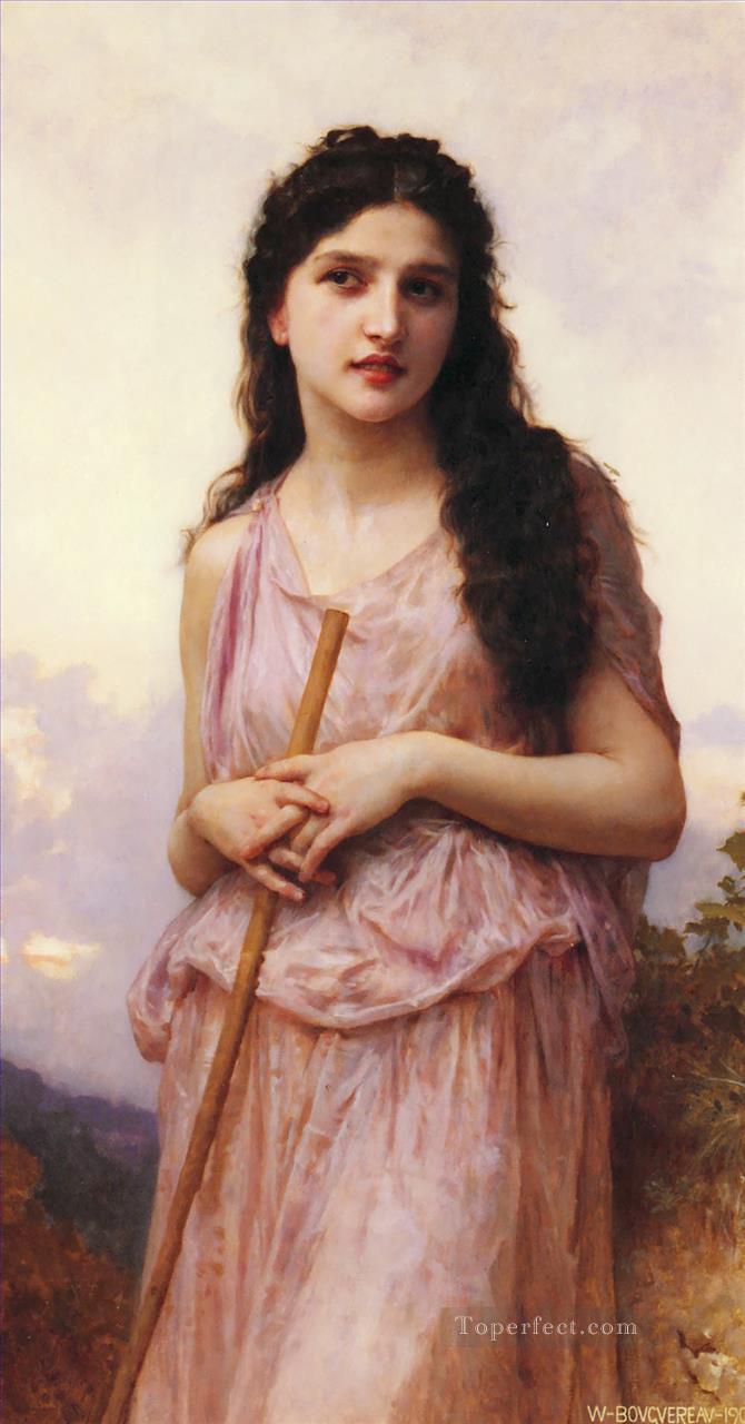 Meditation Realism William Adolphe Bouguereau Oil Paintings